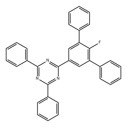 1,3,5-Triazine, 2-(2'-fluoro[1,1':3',1''-terphenyl]-5'-yl)-4,6-diphenyl- 结构式