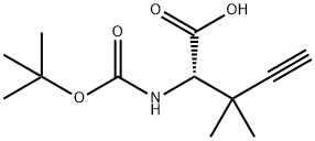 (S)-2-((叔丁氧基羰基)氨基)-3,3-二甲基戊-4-炔酸 结构式