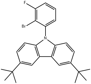 9H-Carbazole, 9-(2-bromo-3-fluorophenyl)-3,6-bis(1,1-dimethylethyl)- 结构式