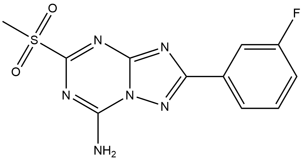 2-(3-氟苯基)-5-甲砜基-7-氨基-[1,2,4]三唑并[1,5-A][1,3,5]三嗪 结构式