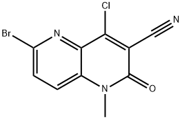 6-溴-4-氯-1-甲基-2-氧代-1,2-二氢-1,5-萘吡啶-3-腈 结构式