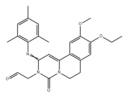 2H-Pyrimido[6,1-a]isoquinoline-3(4H)-acetaldehyde, 9-ethoxy-6,7-dihydro-10-methoxy-4-oxo-2-[(2,4,6-trimethylphenyl)imino]- 结构式