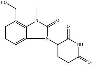 3-(4-(羟甲基)-3-甲基-2-氧代-2,3-二氢-1H-苯并[D]咪唑-1-基)哌啶-2,6-二酮 结构式
