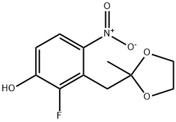 2-(2'-氟-3'-羟基-6'-硝基)苯亚甲基-2-甲基-1,3-二氧五环 结构式