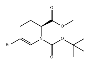 1-(叔丁基)2-甲基(S)-5-溴-3,4-二氢吡啶-1,2(2H)-二羧酸盐 结构式