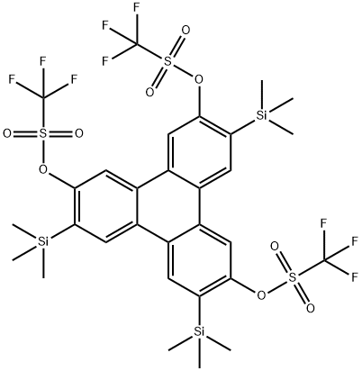 3,7,10-三(三甲基甲硅烷基)三亚苯基-2,6,11-三(三氟甲磺酸) 结构式