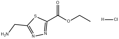 5-(氨甲基)-1,3,4-噻二唑-2-羧酸乙酯盐酸盐 结构式