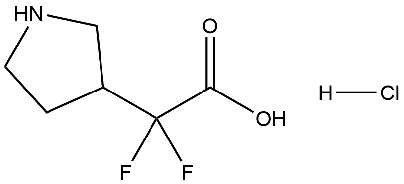 2,2-二氟-2-(吡咯烷-3-基)乙酸盐酸盐 结构式