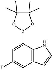 5-氟-7-(4,4,5,5-四甲基-1,3,2-二氧杂硼烷-2-基)-1H-吲哚 结构式