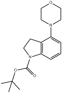 1,1-二甲基乙基2,3-二氢-4-(4-吗啉基)-1H-吲哚-1-羧酸盐 结构式