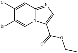 6-溴-7-氯咪唑并[1,2-A]吡啶-3-羧酸乙酯 结构式