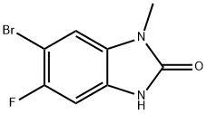 6-溴-5-氟-1-甲基-1,3-二氢2H-苯并[D]咪唑-2-酮 结构式