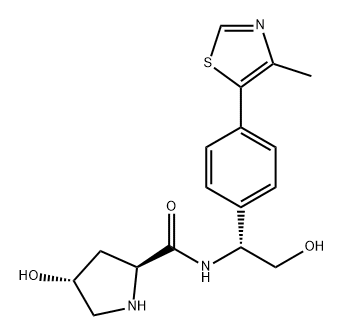 (2S,4R)-4-羟基-N-[(R)-2-羟基-1-[4-(4-甲基-5-噻唑基)苯基]乙基]吡咯烷-2-甲酰胺 结构式