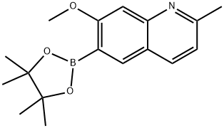 7-甲氧基-2-甲基-6-(4,4,5,5-四甲基-1,3,2-二氧杂硼烷-2-基)喹啉 结构式