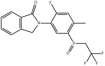 1H-Isoindol-1-one, 2-[2-fluoro-4-methyl-5-[(2,2,2-trifluoroethyl)sulfinyl]phenyl]-2,3-dihydro- 结构式