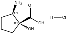 REL-(1R,2R)-2-氨基-1-羟基环戊烷-1-羧酸盐酸盐 结构式