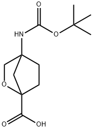 2-Oxabicyclo[2.2.1]heptane-1-carboxylic acid, 4-[[(1,1-dimethylethoxy)carbonyl]amino]- 结构式