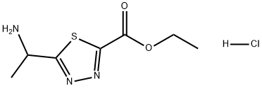 5-(1-氨乙基)-1,3,4-噻二唑-2-羧酸乙酯盐酸盐 结构式