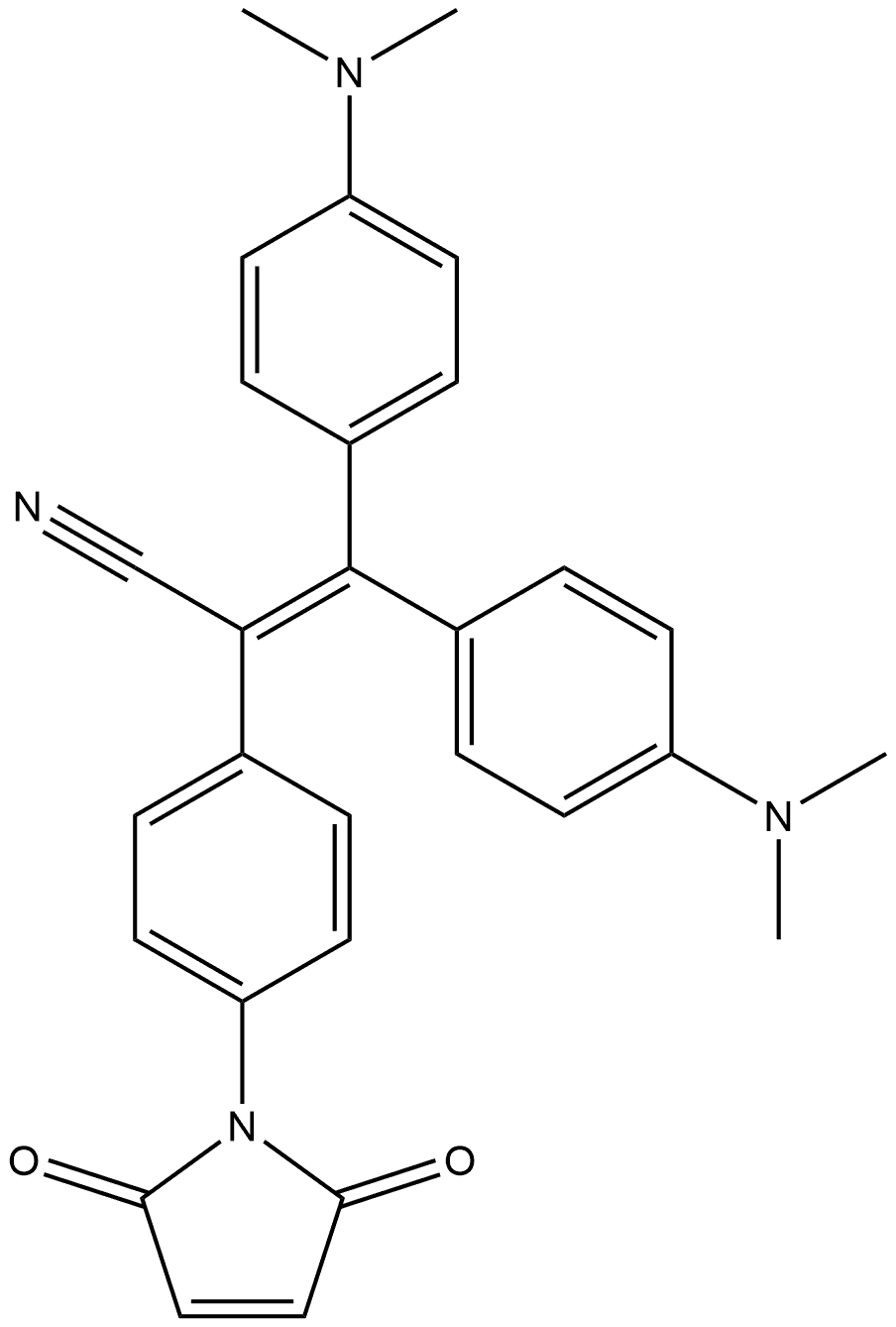 Benzeneacetonitrile, α-[bis[4-(dimethylamino)phenyl]methylene]-4-(2,5-dihydro-2,5-dioxo-1H-pyrrol-1-yl)- 结构式