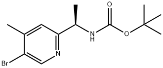 N-[((1R)-1-(5-溴-4-甲基-2-吡啶基)乙基]氨基甲酸叔丁酯 结构式