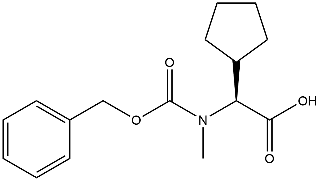 (S)-2-(((苄氧基)羰基)(甲基)氨基)-2-环戊基乙酸 结构式
