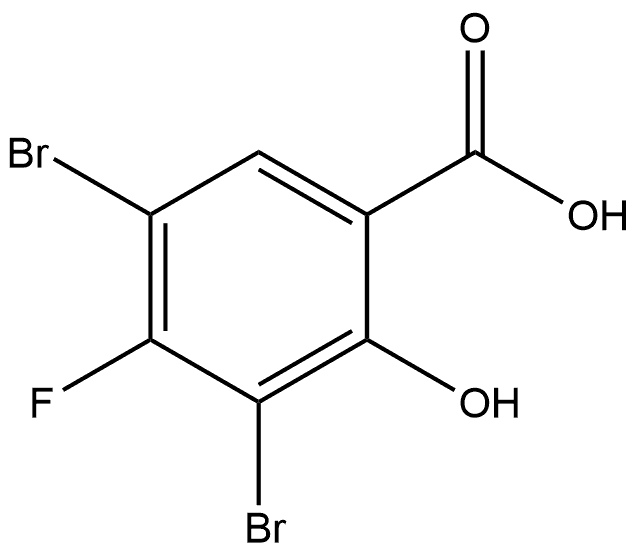 3,5-Dibromo-4-fluoro-2-hydroxybenzoic acid 结构式