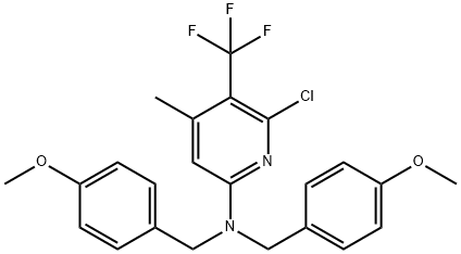 6-氯-N,N-双(4-甲氧基苄基)-4-甲基-5-(三氟甲基)吡啶-2-胺 结构式