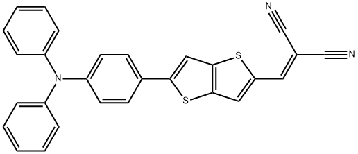 2-((5-(4-(二苯胺)苯基)噻吩并[3,2-B]噻吩-2-基))丙二腈 结构式