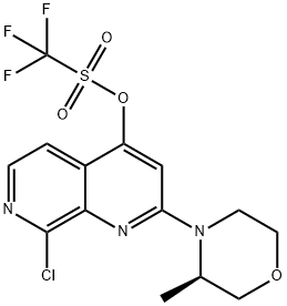 8-Chloro-2-[(3R)-3-methyl-4-morpholinyl]-1,7-naphthyridin-4-yl 1,1,1-trifluoromethanesulfonate 结构式