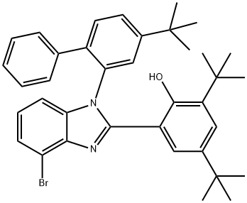 2-(4- 溴 -1-(4- 叔丁基)-[1,1'-联苯]-2-基)-1 H-苯并[ D ]咪唑 -2- 基)-4,6-二叔丁基苯酚 结构式