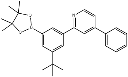 2-(3-(叔丁基)-5-(4,4,5,5-四甲基-1,3,2-二氧硼烷-2-基)苯基)-4-苯基吡啶 结构式