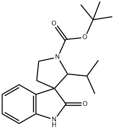 2'-异丙基-2-氧代吡咯[吲哚啉-3,3'-吡咯烷]-1'-羧酸叔丁酯 结构式