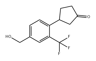 3-[4-(羟甲基)-2-(三氟甲基)苯基]环戊酮- 结构式