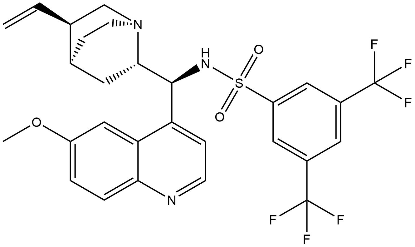 Benzenesulfonamide, N-[(8α,9S)-6'-methoxycinchonan-9-yl]-3,5-bis(trifluoromethyl)- 结构式