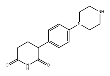 3-(4-(哌嗪-1-基)苯基)哌啶-2,6-二酮 结构式