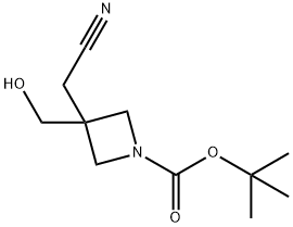 3-(氰基甲基)-3-(羟甲基)氮杂环丁烷-1-羧酸叔丁基酯 结构式