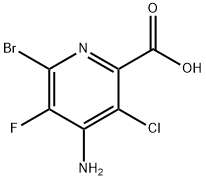 4-氨基-6-溴-3-氯-5-氟吡啶甲酸 结构式