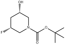 (3R,5S)-3-氟-5-羟基哌啶-1-羧酸叔丁酯 结构式