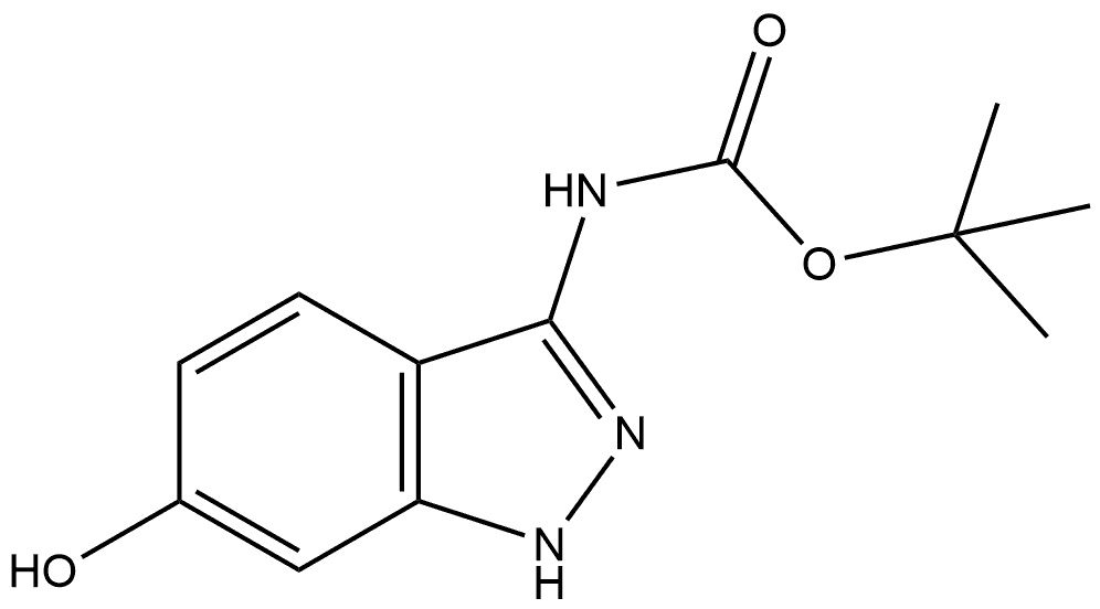 (6-羟基1H吲唑-3-基)氨基甲酸叔丁酯 结构式