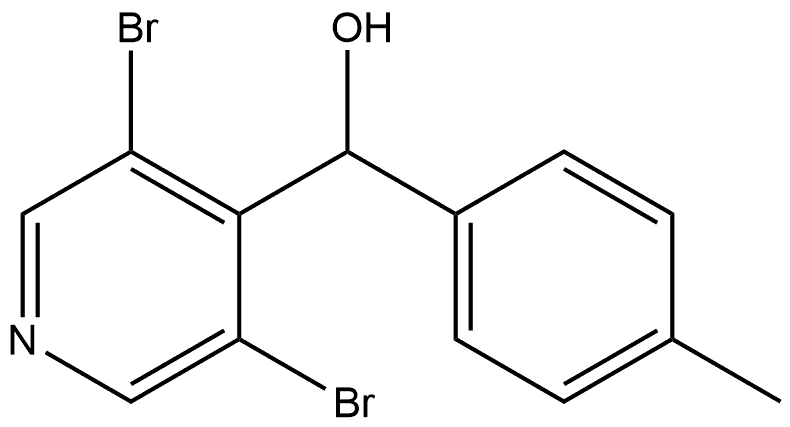 3,5-Dibromo-α-(4-methylphenyl)-4-pyridinemethanol 结构式