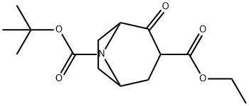 8-叔丁基3-乙基2-氧基-8-氮杂双环[3.2.1]辛烷-3,8-二羧酸酯 结构式
