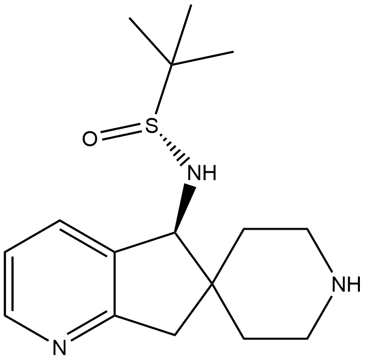 (R)-N-((S)-5,7-二氢螺[环戊[B]吡啶-6,4'-哌啶]-5-基)-2-甲基丙烷-2-亚磺酰胺 结构式