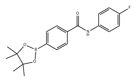 N-(4-氟苯基)-4-(4,4,5,5-四甲基-1,3,2-二氧硼杂环戊烷-2-基)苯甲酰胺 结构式