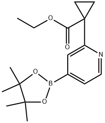 ethyl 1-(4-(4,4,5,5-tetramethyl-1,3,2-dioxaborolan-2-yl)pyridin-2-yl)cyclopropane-1-carboxylate 结构式