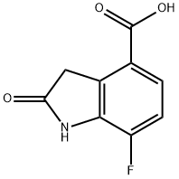 1H-Indole-4-carboxylic acid, 7-fluoro-2,3-dihydro-2-oxo- 结构式