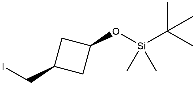 CIS-1-[(1,1-二甲基乙基)二甲基甲硅烷基]氧基]-3-(碘甲基)环丁烷 结构式