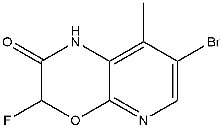 7-bromo-3-fluoro-8-methyl-1H-pyrido[2,3-b][1,4]oxazin-2-one 结构式