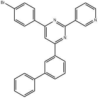 Pyrimidine, 4-[1,1'-biphenyl]-3-yl-6-(4-bromophenyl)-2-(3-pyridinyl)- 结构式