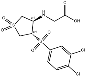 Glycine, N-[(3R,4S)-4-[(3,4-dichlorophenyl)sulfonyl]tetrahydro-1,1-dioxido-3-thienyl]-, rel- 结构式
