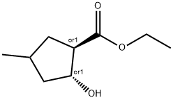 (1R,2R)-2-羟基-4-甲基环戊烷-1-羧酸乙酯 结构式